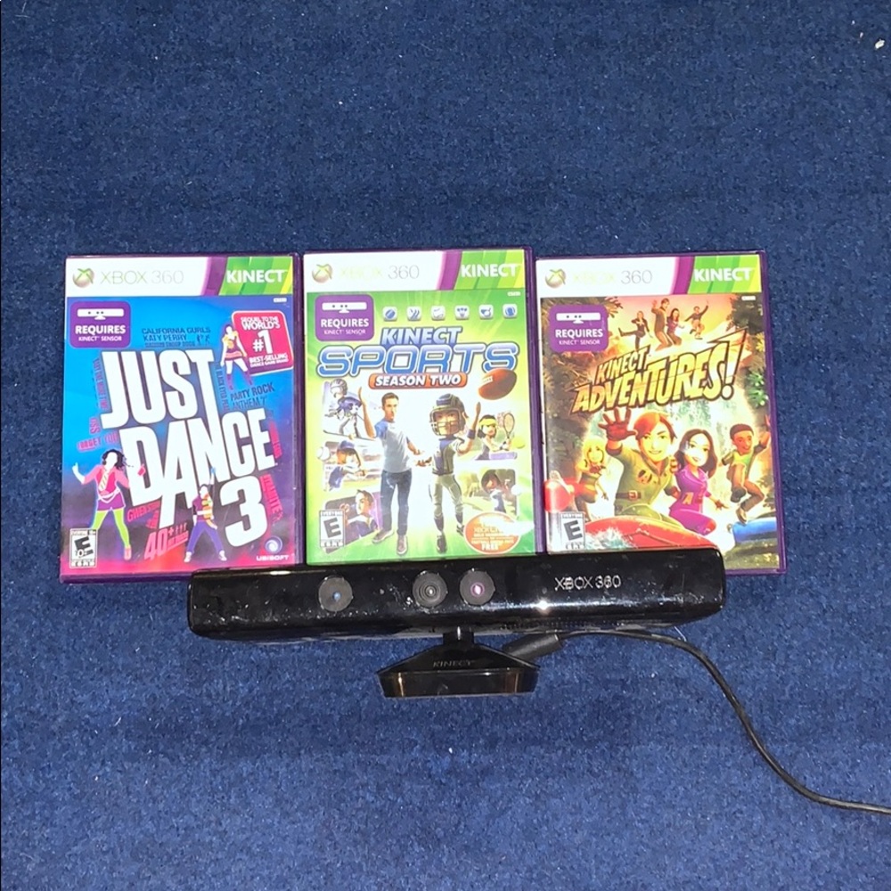 Xbox 360 kinect + 3 games